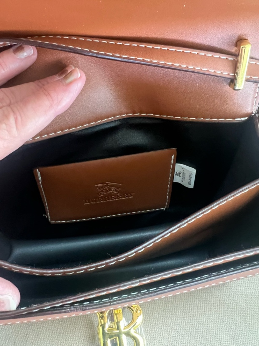 Burberry generic..  Pink  Check TB Small Leather Trim Shoulder Bag - Picture 3 of 4